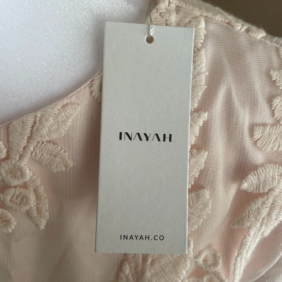 Blush Floral Lace Long Sleeve Evening Dress - Picture 7 of 8